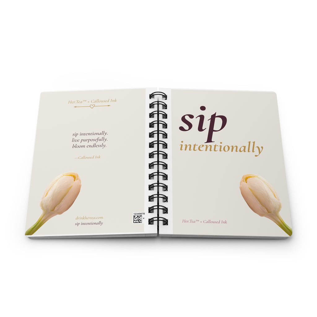Her.Tea™ × Calloused Ink — Sip Intentionally Spiral Journal